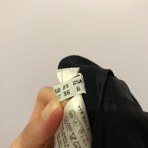 VINTAGE 80s Genny Black Blazer Skirt Suit Set Sz 6 2piece Monochrome Office CEO - Picture 9 of 15